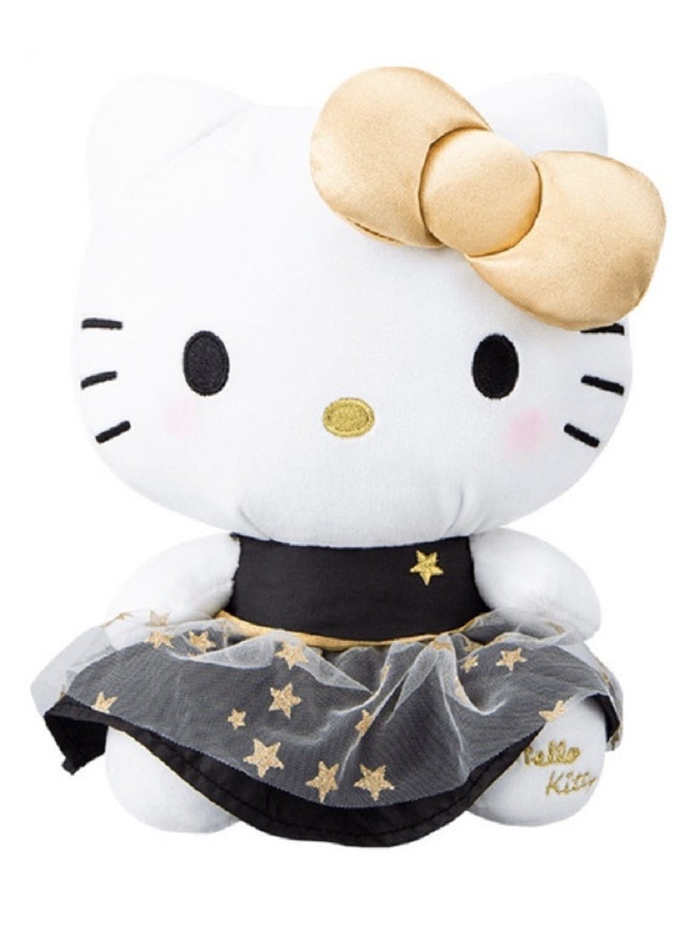 general Hello Kitty Plush Toy, 23cm Kawaii Black Gold Plush Toy, Cartoon Hello Kitty Plush Toy Gift, for Bed, Sofa and more - Image 1