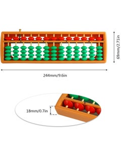 Generic Abacus Bead Arithmetic Counting Abacus with Reset Button School Supplies for Children Vintage Wooden Abacus Soroban Chinese Calculator Counting Tool (13 Column)  - Image 4