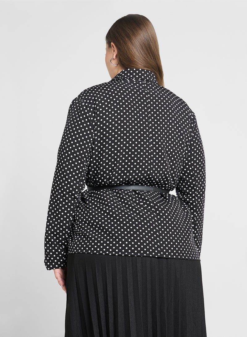 Ginger Plus Belted Polka Dot Blazer  - Image 3