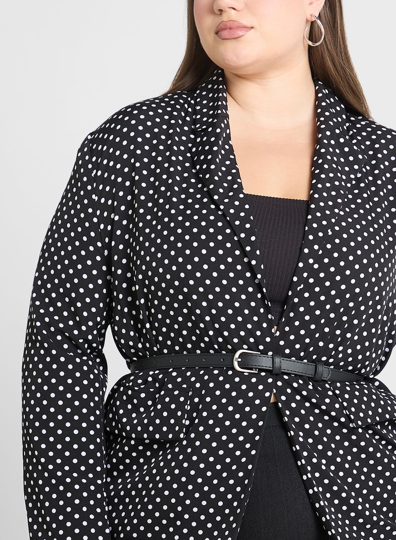 Ginger Plus Belted Polka Dot Blazer  - Image 2