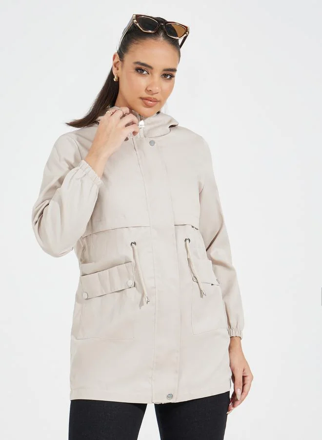 Styli Regular Fit Longline Utility Jacket with String