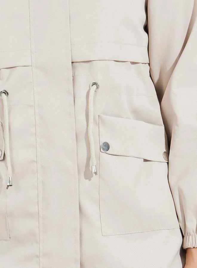 Styli Regular Fit Longline Utility Jacket with String