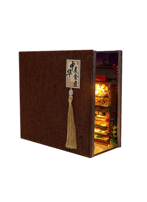 天予diy小屋书立TC27中华美食录 手工拼装微缩3d立体拼图创意礼物-颜色:TC27中华美食录（中文）