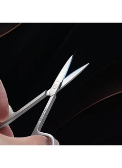 BEZOX BEZOX Premium Nail Scissors 2PCS, Professional Curved and Stright Manicure Scissors - Multi-purpose Stainless Steel Beauty Grooming Scissor for Nail, Facial Hair, Eyebrow, Eyelash, Dry Skin  - Image 4