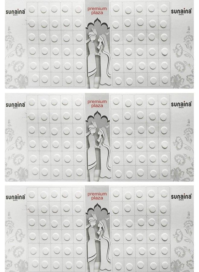 Sunaina Premium Plaza White Bindis For Women Size2 (Size 7Mm) {Sppmw102} - Image 3