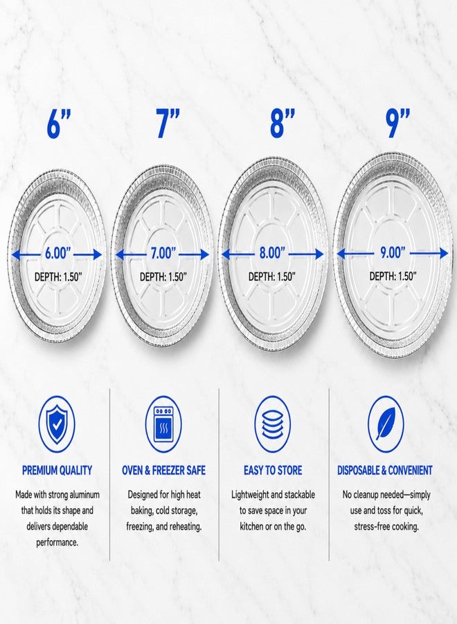 EJY IMPORT Round Disposable Aluminum Foil Pans With Clear Dome Lids (100, 6" Pan W/Dome Lids Set) - Image 4
