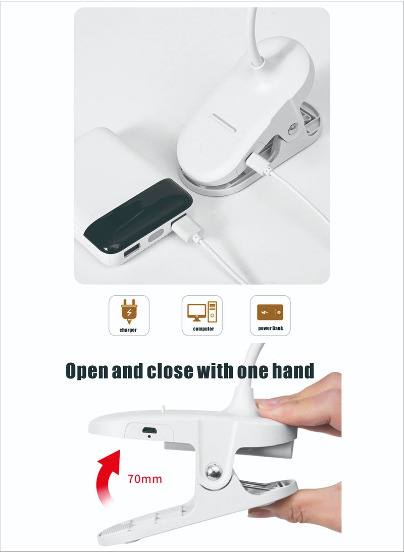 STAUD Clip-on Eye Protection LED Desk Lamp-LED Desk Lamp | Dimmable, USB Rechargeable, Portable | Bedroom Desk Lamp, Office Foldable Multifunctional Reading Night Light, Home | LED Learning Lamp | Desk Lamp  - Image 3