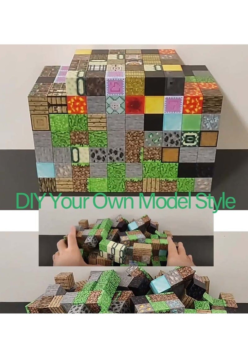 Furtey Game Magnetic 224pieces Building Blocks with Random Game Character Models,  Children's Educational Game Accessories,  Miniature World Building Toys Cube Construction,  Puzzle Building Block Family Par - Image 2