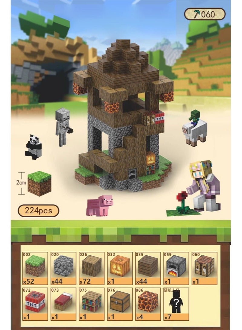 Furtey Game Magnetic 224pieces Building Blocks with Random Game Character Models,  Children's Educational Game Accessories,  Miniature World Building Toys Cube Construction,  Puzzle Building Block Family Par - Image 1