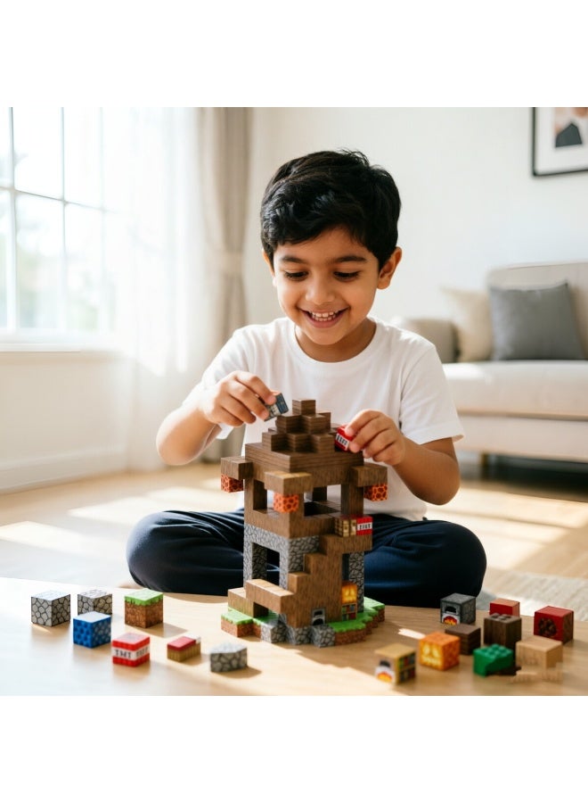 Furtey Game Magnetic 224pieces Building Blocks with Random Game Character Models,  Children's Educational Game Accessories,  Miniature World Building Toys Cube Construction,  Puzzle Building Block Family Par - Image 5