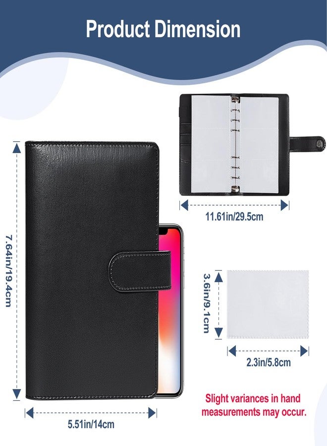 BYSTER Business Card Organizer, 40 Pack 240 Pockets Inner Refill Page Sleeves Business Card Holder Organizer, Professional PU Leather Business Card Book, Black - Image 2
