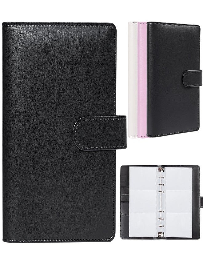 BYSTER Business Card Organizer, 40 Pack 240 Pockets Inner Refill Page Sleeves Business Card Holder Organizer, Professional PU Leather Business Card Book, Black - Image 1