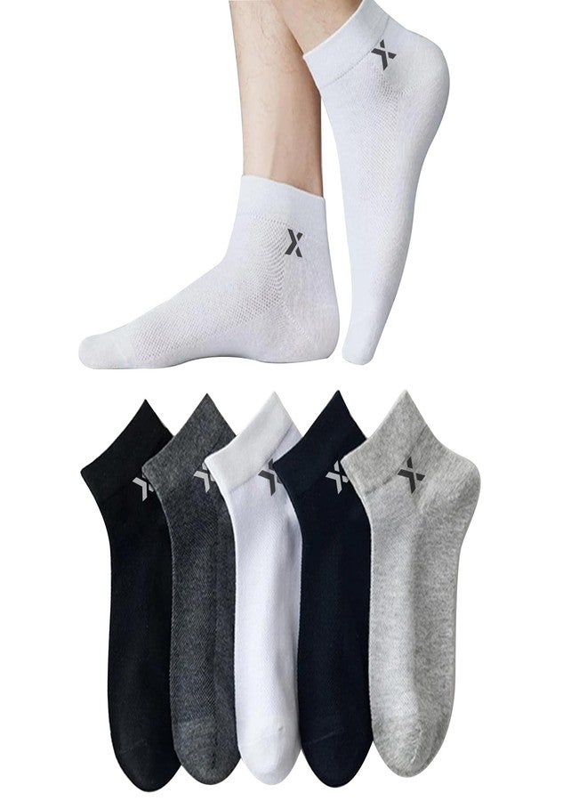 JEMOX BRIGHT Bamboo Ankle Length Socks for Men Pack of 5 | 5X Softer Than Cotton | Odour-Free Anti-Bacterial Breathable Fabric with Cushioned Sole | Ideal for Gym, Walking, Running, Work - Image 1