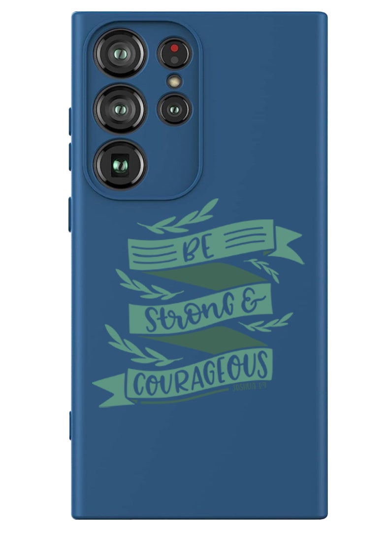 Theodor Protective Slim Fit Case Liquid Silicone Cover with Full Body Protection Anti-Scratch Shockproof Case For Samsung Galaxy S24 Ultra (Blue) - BE strong & Courageous - Image 1