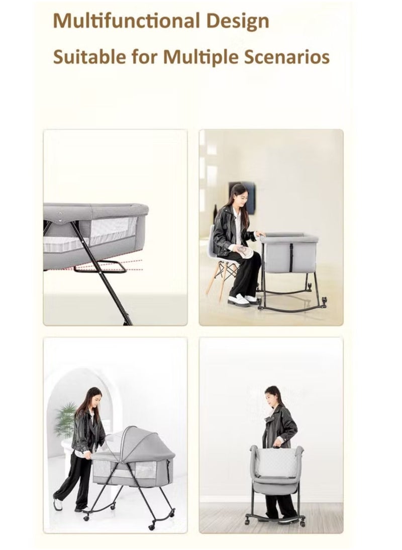 MAAS - Multifunctional Portable Adjustable Folding Unfolding 3 in 1 Baby Crib and Travel Cot Cradle with Canopy, Pad - Image 1