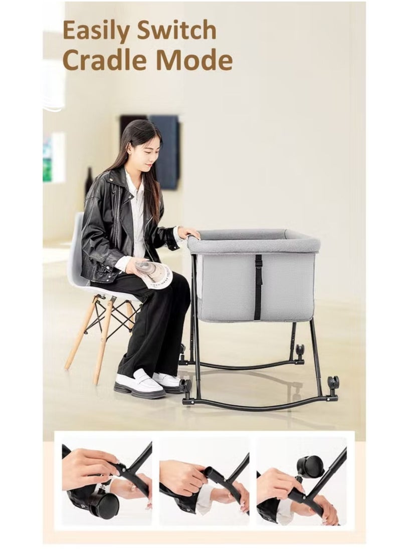 MAAS - Multifunctional Portable Adjustable Folding Unfolding 3 in 1 Baby Crib and Travel Cot Cradle with Canopy, Pad - Image 1
