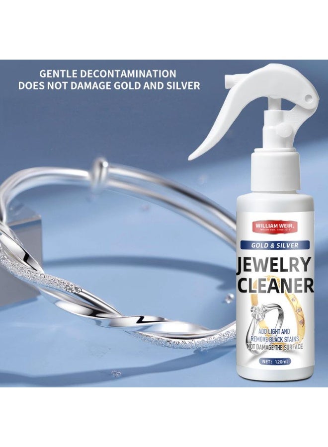 ويليام وير منظف المجوهرات ، حل منظف المجوهرات للماس والذهب والفضة والأحجار الكريمة ، أفضل صيغة مركزة إضافية منظف المجوهرات الفضية منظف المجوهرات حل 120ML - Image 3