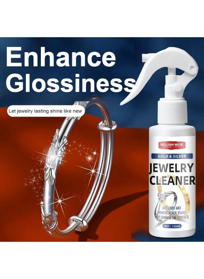 ويليام وير منظف المجوهرات ، حل منظف المجوهرات للماس والذهب والفضة والأحجار الكريمة ، أفضل صيغة مركزة إضافية منظف المجوهرات الفضية منظف المجوهرات حل 120ML - Image 2
