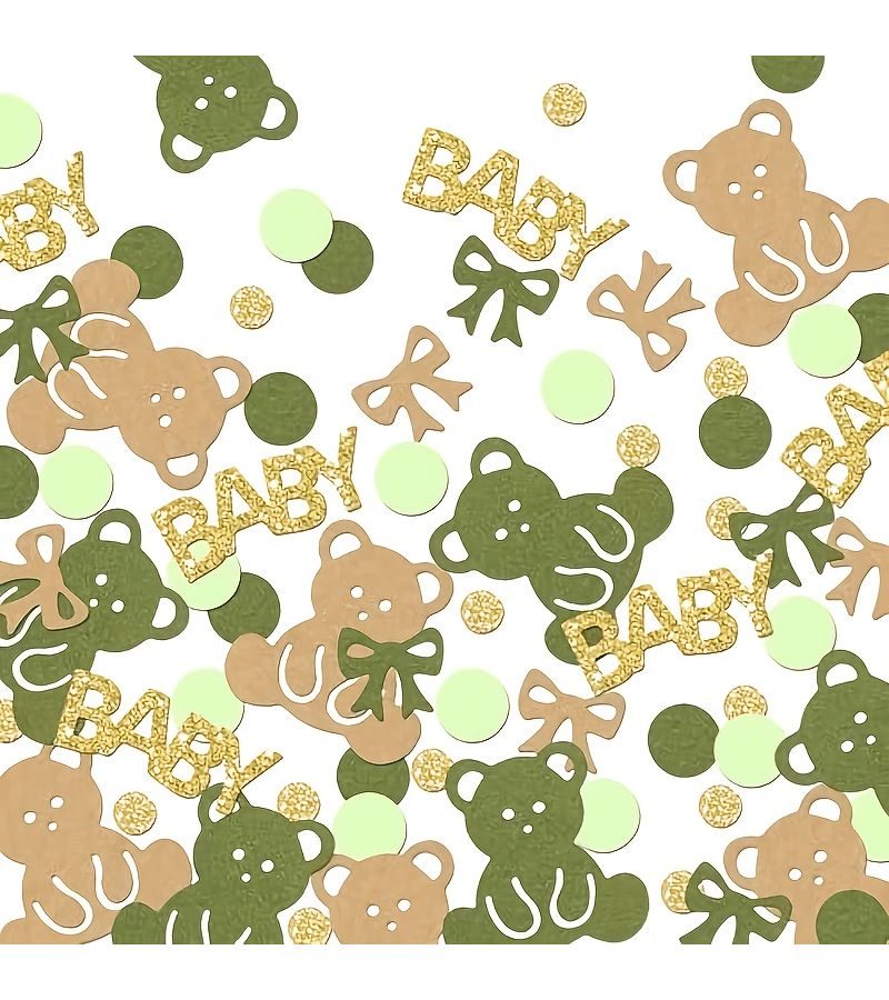 90 Pink Brown Teddy Bear Paper Scraps for Mother Day Shower Gender Reveal Party - Image 4