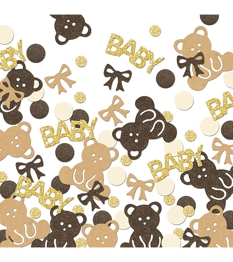 90 Pink Brown Teddy Bear Paper Scraps for Mother Day Shower Gender Reveal Party - Image 5