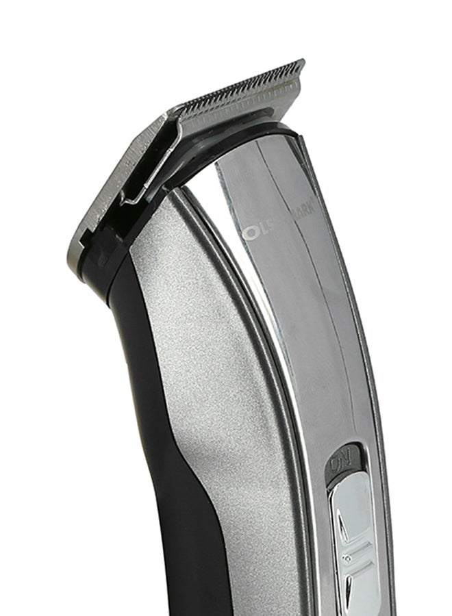 Olsenmark Rechargeable Hair & Beard Trimmer with Stainless Steel Blade, Cordless Use and Hair Clipper Silver/Black 19cm - Image 3