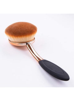 Yoseng Large Rose Gold Foundation Contour Round Toothbrush Dust Free Oval Makeup Brushes Ink Blending With Dustproof Cover Brush Egg Cleaner  - Image 5
