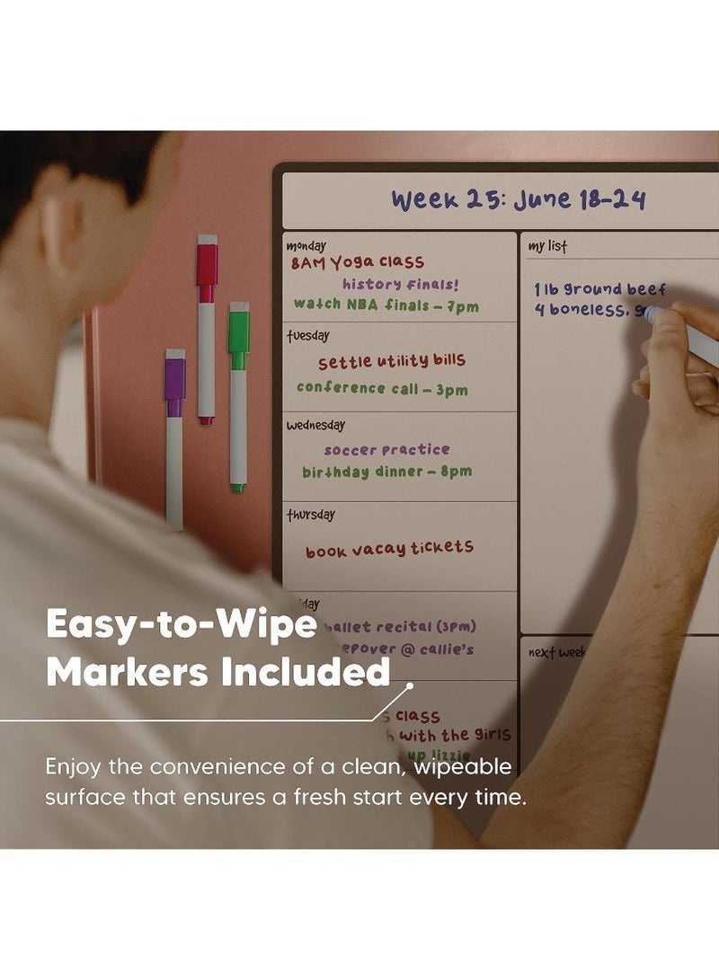 PAPERSAY A3 Magnetic Whiteboard Fridge Calendar, Meal Menu Planner and Shopping List White Board, Memo Board and Family Planner Notice Board for Refrigerator Dry Erase, Weekly - Image 5
