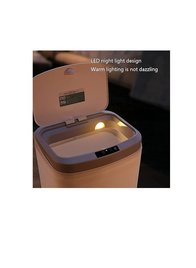 U-HOOME 16L Smart Waste Bin Inductive Trash Can, Touchless Bathroom Trash Can with Lid Sensor Kitchen Dustbin, Automatic Sensor Waste Basket for Kitchen Home Office Bedroom (White) - Image 2