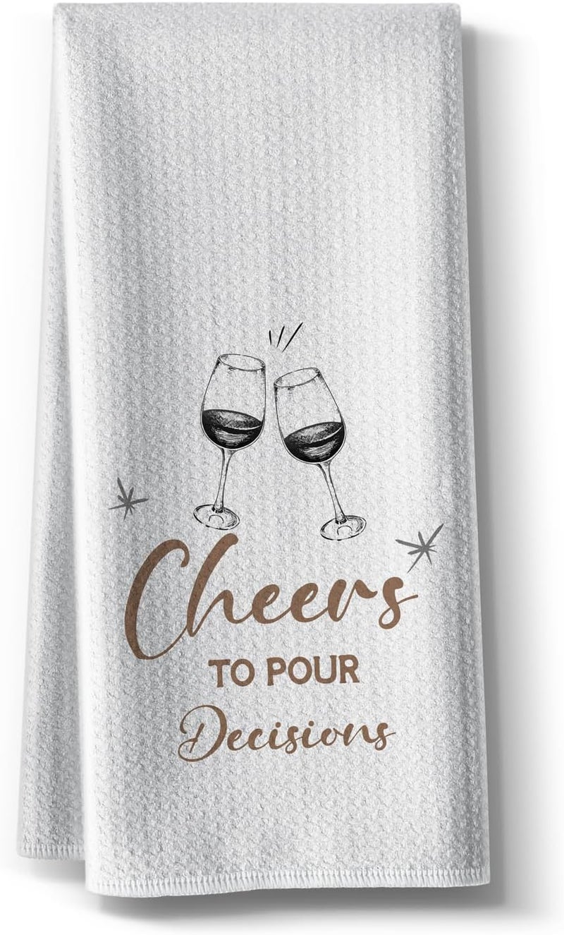 Hcaredee منشفة مطبخ مضحكة منشفة صحون مزخرفة 14X26 بوصة منشفة يد شاي هدايا مثالية للحبيب المضيف الأم منزل جديد حفل تدفئة يوم عيد الحب عشاء candlelight - Image 1