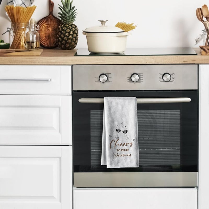 Hcaredee منشفة مطبخ مضحكة منشفة صحون مزخرفة 14X26 بوصة منشفة يد شاي هدايا مثالية للحبيب المضيف الأم منزل جديد حفل تدفئة يوم عيد الحب عشاء candlelight - Image 2