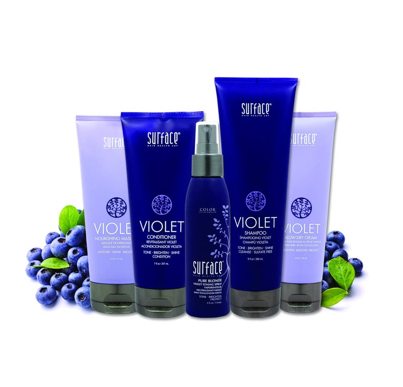 Surface Hair - Pure Blonde Violet Blow Dry Cream - Tones, Brightens & Protects Hair - 4 fl oz - Image 1