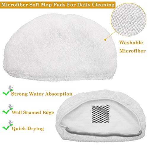 FFsign 6 Pack Replacement Steam Mop Pads for Bissell Powerfresh Steam Mop 1940 1440 1544 1806 2075 Series, Model 19402 19404 19408 19409 1940a 1940f 1940q 1940t 1940w B0006 B0017,Washable Cleaning Pad - Image 3