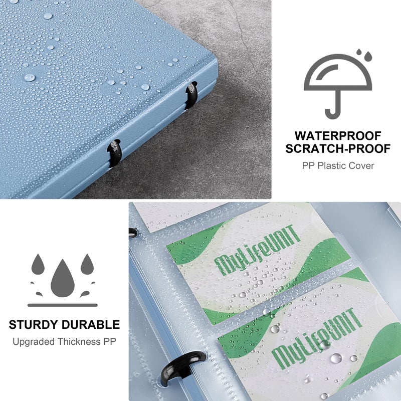 Mylifeunit Business Card Book  Name Card Holder Book With 600 Business Cards Capacity  Credit Card Book File Storage (Light Blue) - Image 5
