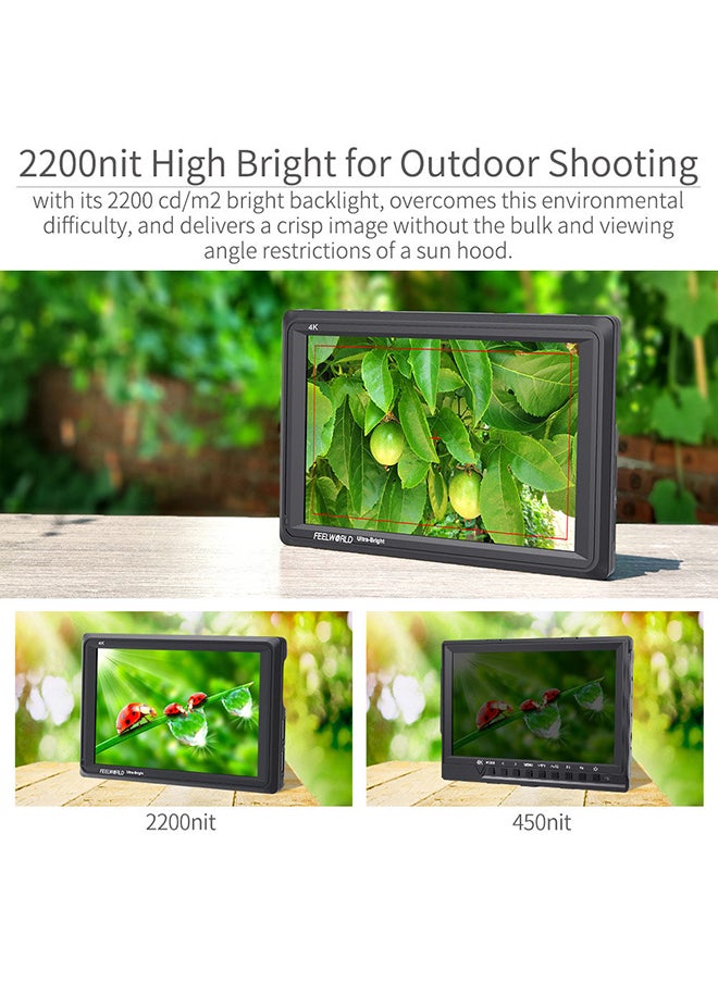 Feelworld - FEELWORLD FW279 7 INCH ULTRA BRIGHT 2200NIT DAYLIGHT VIEWABLE DSLR CAMERA FIELD MONITOR 4K HDMI - Image 1