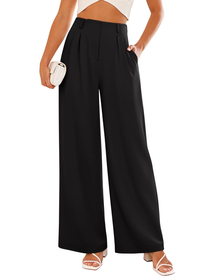 NIMIN Wide Leg Dress Pants for Women 2026 High Waisted Trousers Pants Trendy Business Casual Work Black Slacks M - Image 1