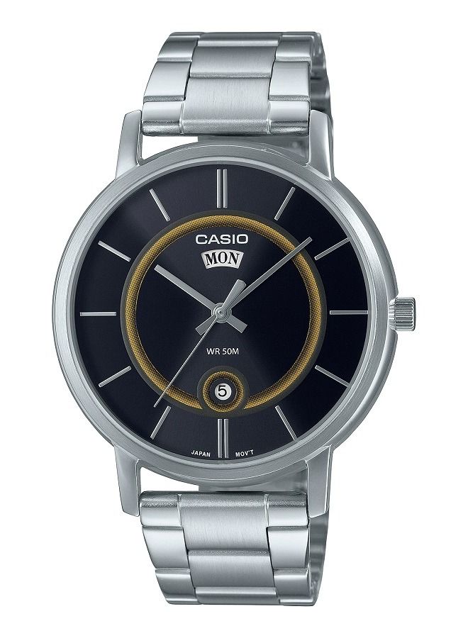 Casio Men Watch Analog Black Dial Stainless Steel Band MTP-B120D-1AVDF.