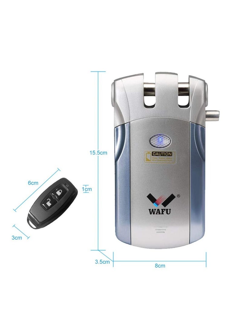 WAFU WiFi Smart Electronic Lock Tuya/SmartLife Lock Remote Control Invisible Keyless Entry Door Lock Zinc Alloy Metal Smart Door Lock iOS Android APP Unlocking with 4 Remote Controlle
