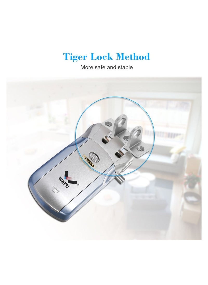 WAFU WiFi Smart Electronic Lock Tuya/SmartLife Lock Remote Control Invisible Keyless Entry Door Lock Zinc Alloy Metal Smart Door Lock iOS Android APP Unlocking with 4 Remote Controlle