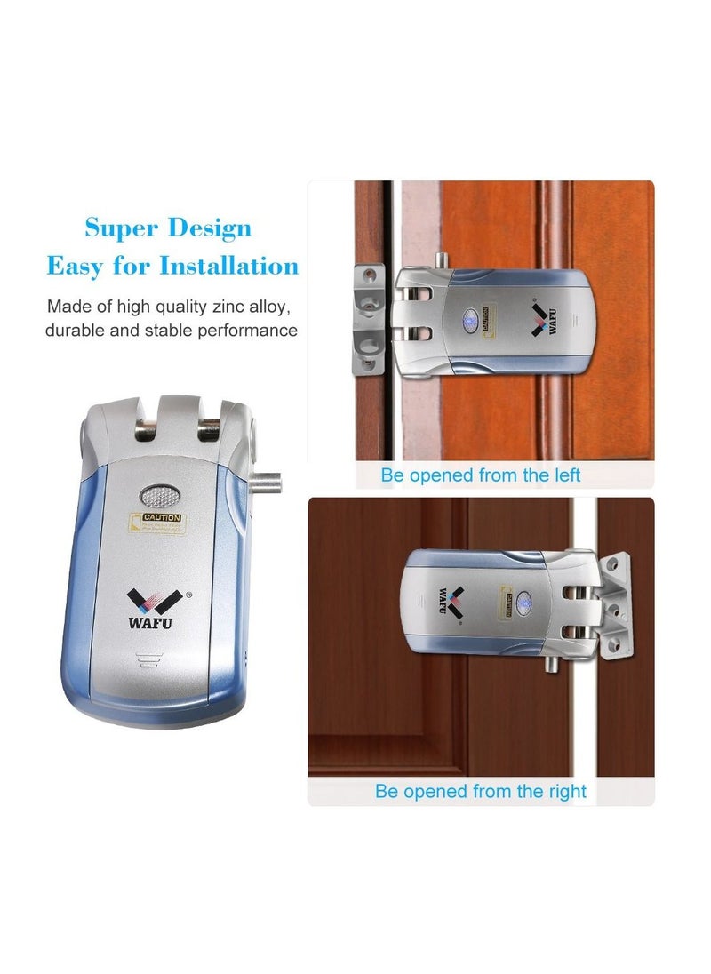 WAFU WiFi Smart Electronic Lock Tuya/SmartLife Lock Remote Control Invisible Keyless Entry Door Lock Zinc Alloy Metal Smart Door Lock iOS Android APP Unlocking with 4 Remote Controlle