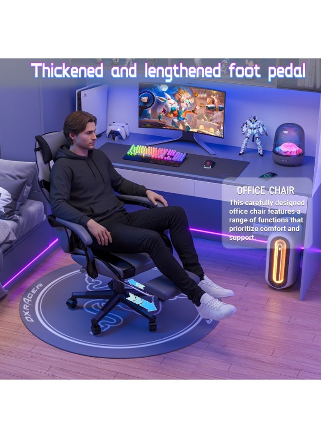 Professional PU Leather Gaming Chair with Footrest - Adjustable Ergonomic Computer Office Chair for Ultimate Comfort, High Back Support, and 135° Recline for Work, Gaming, and Rest - Image 5