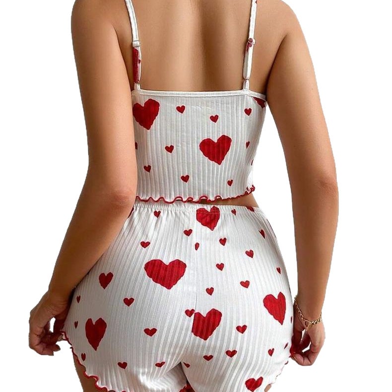 Women's Fashion Heart Print Loungewear Set - Image 5