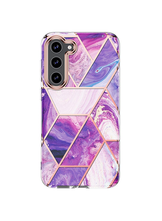 O Ozone Marble Bundle for Samsung Galaxy S23 Plus Case + Galaxy Buds Case Full-Body Smooth Gloss Finish Marble Shockproof Bumper Stylish Cover (Purple) - Image 2