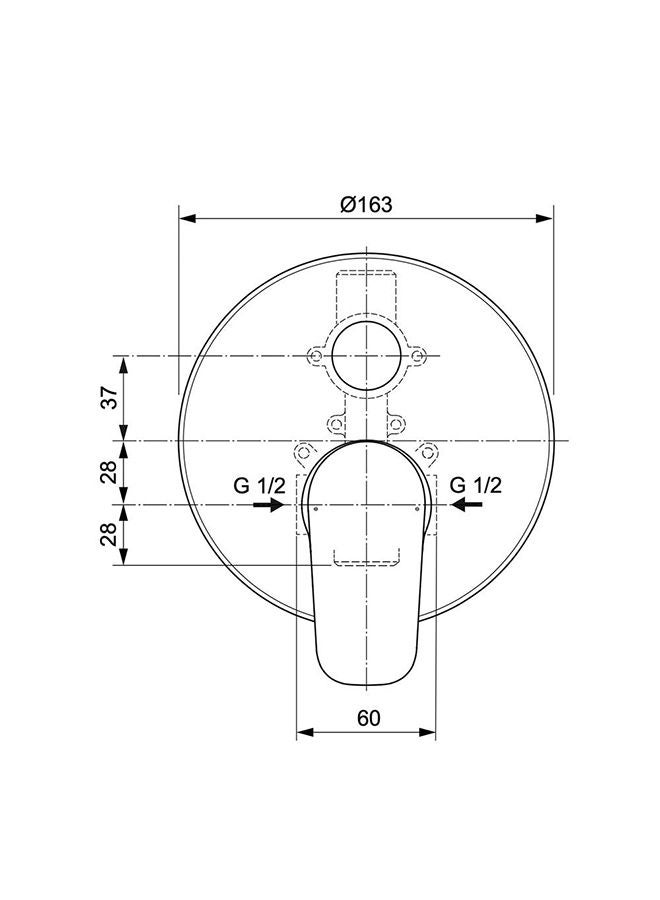 Ideal Standard مجموعة خلاط دش سيرافليكس من النحاس مع دش مطري ومقبض واحد، رشاش يدوي كروم - Image 2