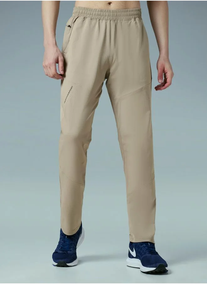 تكنوسبورت Technosport Solid Mid Rise Stretch Trackpants