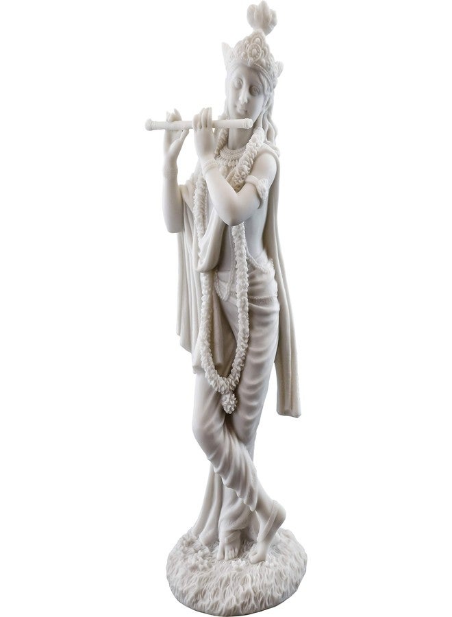 Top Collection Krishna Statue- Hindu God of Love and Divine Joy Sculpture in Premium White Marble Finish- 10-Inch Collectible Figurine - Image 1