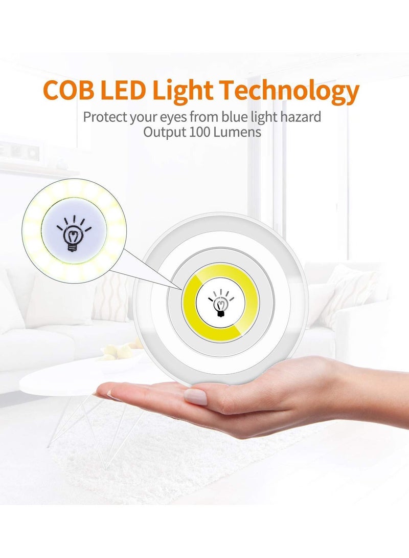 COB Wireless LED Lights | Brightness Adjustable Night Light Wall Light for Closet Cabinet with Timer - Set of 3 Lights and Remote Control