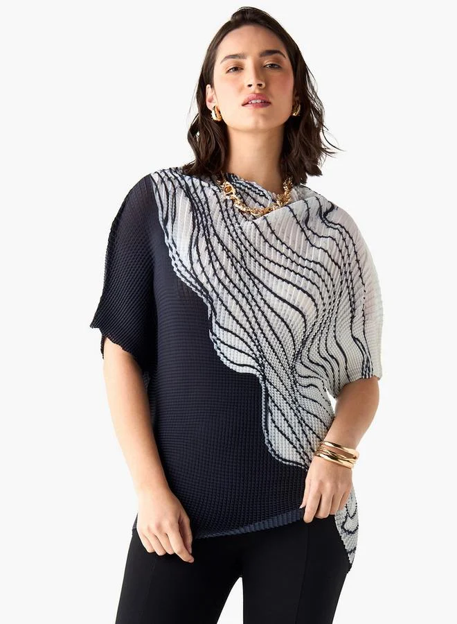 تواكستريمز بلوزة وافل بارزة الملمس بأكمام قصيرة من تو إكستريمز