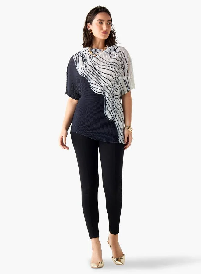 تواكستريمز بلوزة وافل بارزة الملمس بأكمام قصيرة من تو إكستريمز