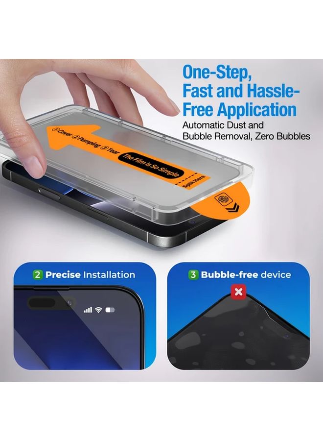 3Pcs Tempered Glass Screen Protector For iPhone 17 Pro Max HD Clear Anti Fingerprint - Image 2