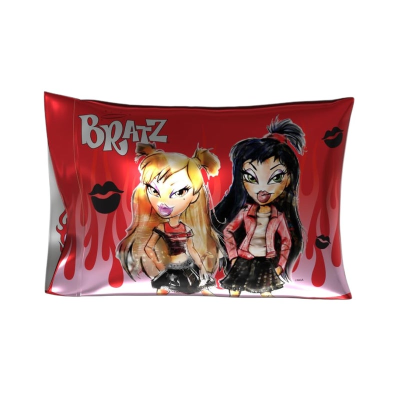 Franco Collectibles Bratz Beauty Silky Satin Standard Reversible Pillowcase Cover 20x30 for Hair and Skin, (Official Licensed Product) - Image 1
